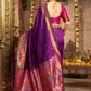 Rajwada Purple Silk Woven Saree For Women