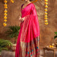 Rajwada Magenta Silk Woven Saree For Women