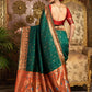 Rajwada Green Silk Woven Saree For Women