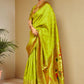 Rajwada Lime Green Silk Woven Saree For Women