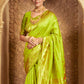 Rajwada Lime Green Silk Woven Saree For Women