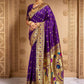 Rajwada Voilet Silk Woven Saree For Women