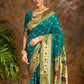 Rajwada Sea Green Silk Woven Saree For Women