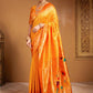Rajwada Yellow Silk Woven Saree For Women