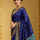 Rajwada Navy Blue Silk Woven Saree For Women
