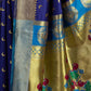 Rajwada Navy Blue Silk Woven Saree For Women