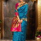 Rajwada Sky Blue Silk Woven Saree For Women