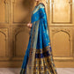 Rajwada Sky Blue Silk Woven Saree For Women