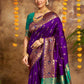 Rajwada Purple Silk Woven Saree For Women