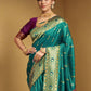 Rajwada Sea Green Silk Woven Saree For Women