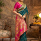 Rajwada Dark Green Silk Woven Saree For Women