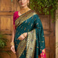 Rajwada Dark Green Silk Woven Saree For Women