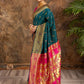 Rajwada Dark Green Silk Woven Saree For Women