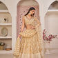 Rajwada Beige Net Embroidered Semi Stitched Lehenga For Women