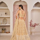 Rajwada Beige Net Embroidered Semi Stitched Lehenga For Women
