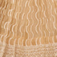 Rajwada Beige Net Embroidered Semi Stitched Lehenga For Women