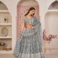 Rajwada Grey Net Embroidered Semi Stitched Lehenga For Women