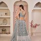 Rajwada Grey Net Embroidered Semi Stitched Lehenga For Women
