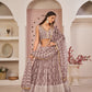 Rajwada Mauve Pink Net Embroidered Semi Stitched Lehenga For Women