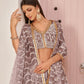 Rajwada Mauve Pink Net Embroidered Semi Stitched Lehenga For Women