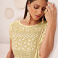 Rajwada Lime Green Net Embroidered Semi Stitched Lehenga For Women