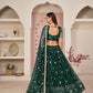 Rajwada Dark Green Net Embroidered Semi Stitched Lehenga For Women