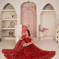 Rajwada Red Net Embroidered Semi Stitched Lehenga For Women