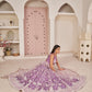 Rajwada Lavender Net Embroidered Semi Stitched Lehenga For Women