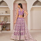 Rajwada Lavender Net Embroidered Semi Stitched Lehenga For Women