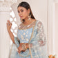 Rajwada Sky Blue Net Embroidered Semi Stitched Lehenga For Women