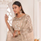 Rajwada Beige Net Embroidered Semi Stitched Lehenga For Women