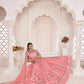 Rajwada Pink Net Embroidered Semi Stitched Lehenga For Women