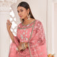 Rajwada Pink Net Embroidered Semi Stitched Lehenga For Women