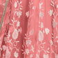 Rajwada Pink Net Embroidered Semi Stitched Lehenga For Women