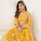 Rajwada Yellow Net Embroidered Semi Stitched Lehenga For Women