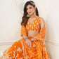 Rajwada Orange Net Embroidered Semi Stitched Lehenga For Women