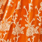 Rajwada Orange Net Embroidered Semi Stitched Lehenga For Women