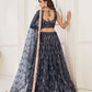 Rajwada Black Net Embroidered Semi Stitched Lehenga For Women