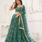 Rajwada Green Net Embroidered Semi Stitched Lehenga For Women