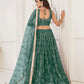 Rajwada Green Net Embroidered Semi Stitched Lehenga For Women