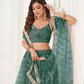 Rajwada Green Net Embroidered Semi Stitched Lehenga For Women