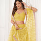Rajwada Yellow Net Embroidered Semi Stitched Lehenga For Women