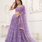 Rajwada Lavender Net Embroidered Semi Stitched Lehenga For Women