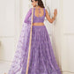Rajwada Lavender Net Embroidered Semi Stitched Lehenga For Women