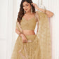Rajwada Beige Net Embroidered Semi Stitched Lehenga For Women