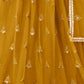 Rajwada Mustard Net Embroidered Semi Stitched Lehenga For Women