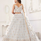 Rajwada White Net Embroidered Semi Stitched Lehenga For Women