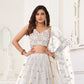 Rajwada White Net Embroidered Semi Stitched Lehenga For Women
