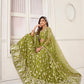 Rajwada Pista Net Embroidered Semi Stitched Lehenga For Women
