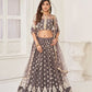 Rajwada Grey Net Embroidered Semi Stitched Lehenga For Women